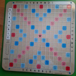 Vintage Edition SCRABBLE Game - Revolving Board -Tiles - Racks - Score Pad 1977